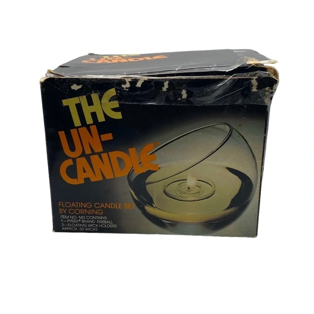 Vintage 1970s The Un-Candle Floating Candle PYREX Corning NWB